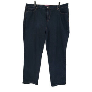 Gloria Vanderbilt Woman's Amanda Jeans Dark Wash Size 22W Stretch Straight Legs